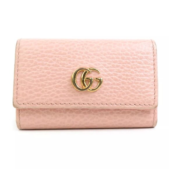 Auth GUCCI GG Marmont Key Case Pink Leather - - Picture 1 of 10